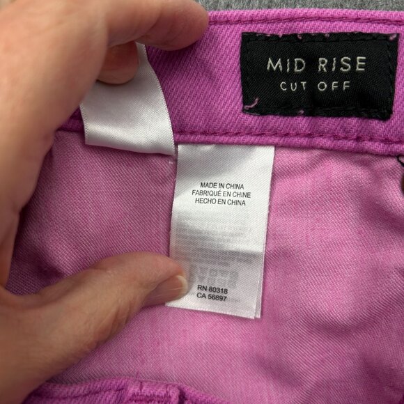 Lucky Brand Mid Rise Cut Off Shorts Women's Size 6 / 28 Radiant Orchid Fray NWT - Picture 7 of 14